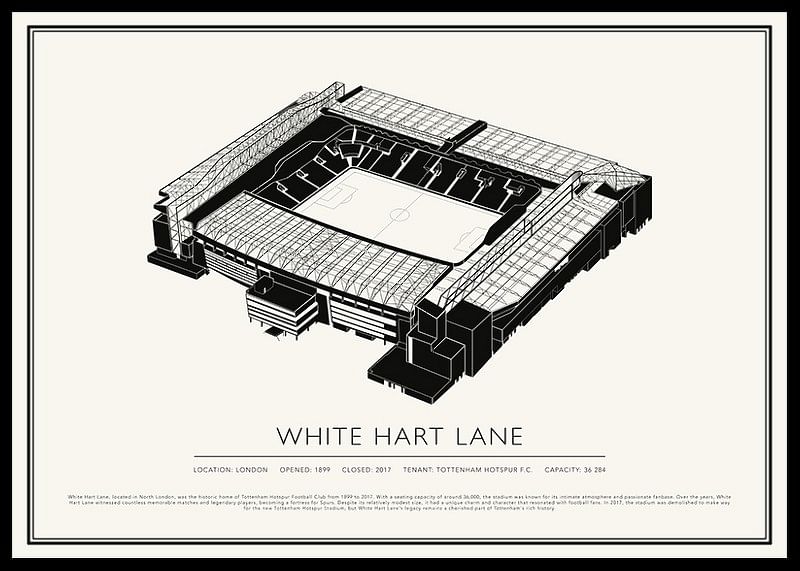 Poster White Hart Lane Vintage Sketch-12
