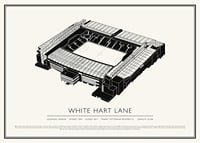 White Hart Lane Vintage Sketch plakāts-1