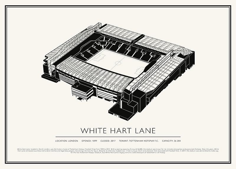 Poster White Hart Lane Vintage Sketch-12