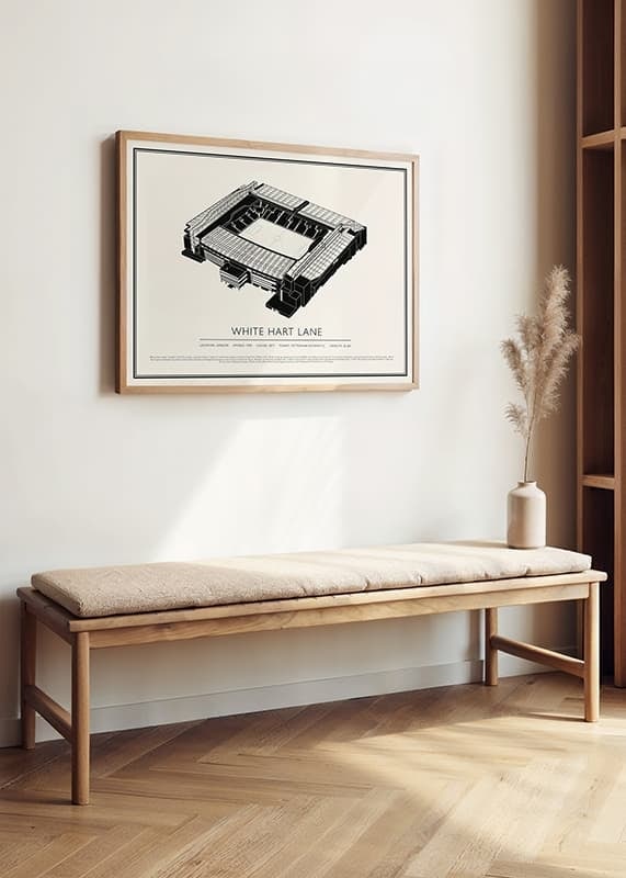 White Hart Lane Vintage Sketch plakāts-12