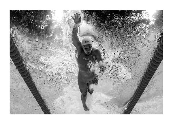 Poster Sarah Sjöström OS-Guld Paris B&W