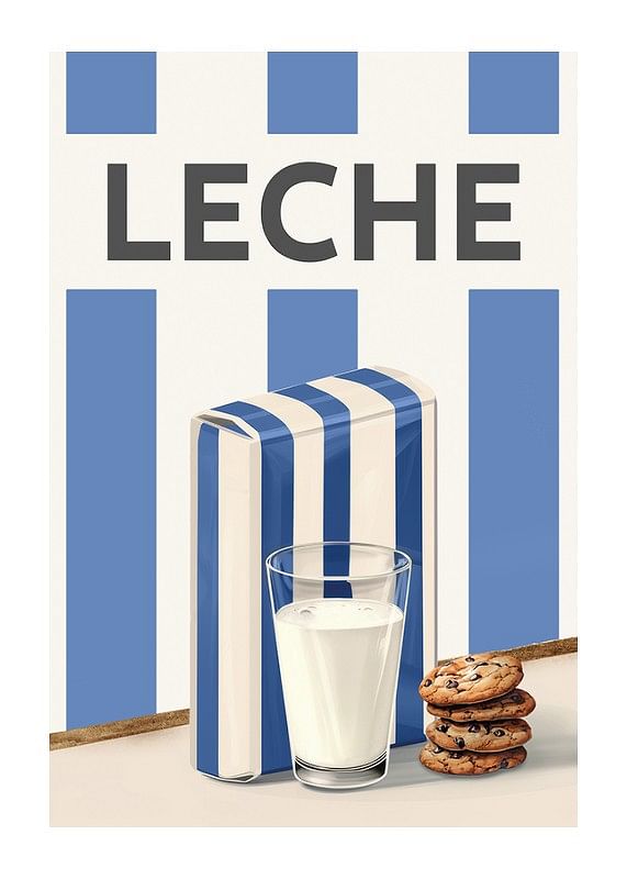 Póster Leche Azul