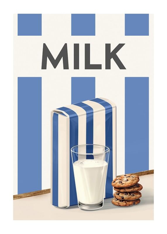 Poster Milk Blue