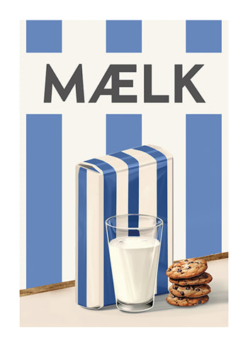 Plakat Mælk Blå