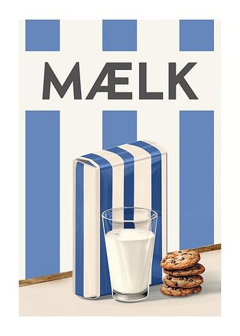 Plakat Mælk Blå