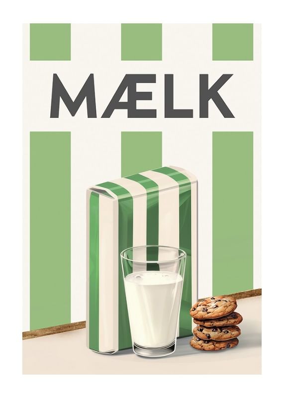Plakat Mælk Grøn