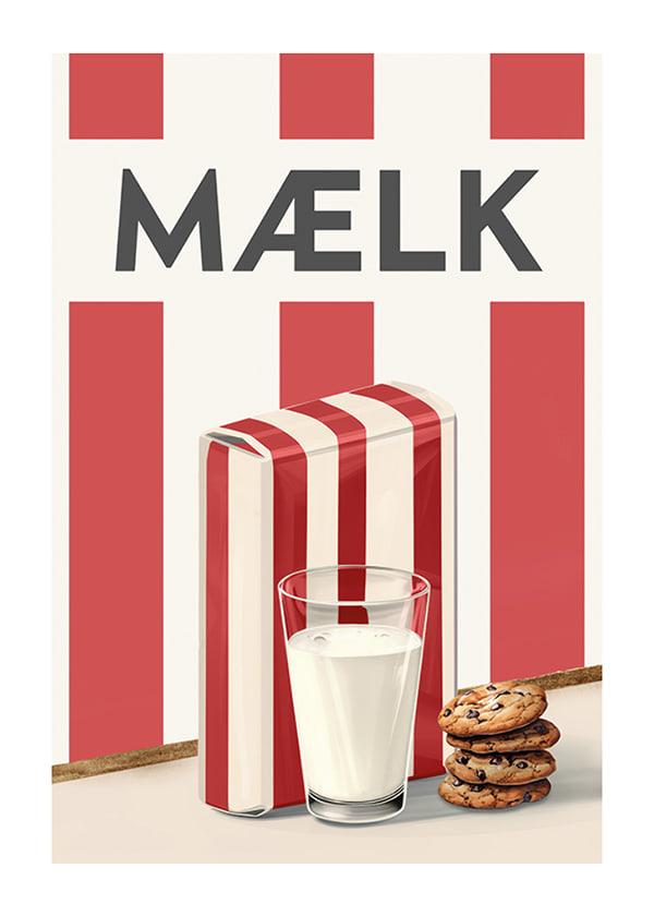 Plakat Mælk Rød