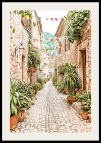 Plakat z malowniczą alejką w śródziemnomorskiej wiosce-2