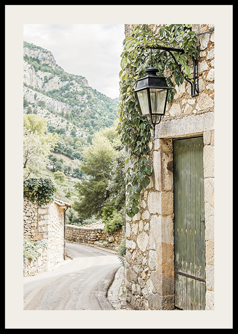 Poster with a beautiful mountain village-12