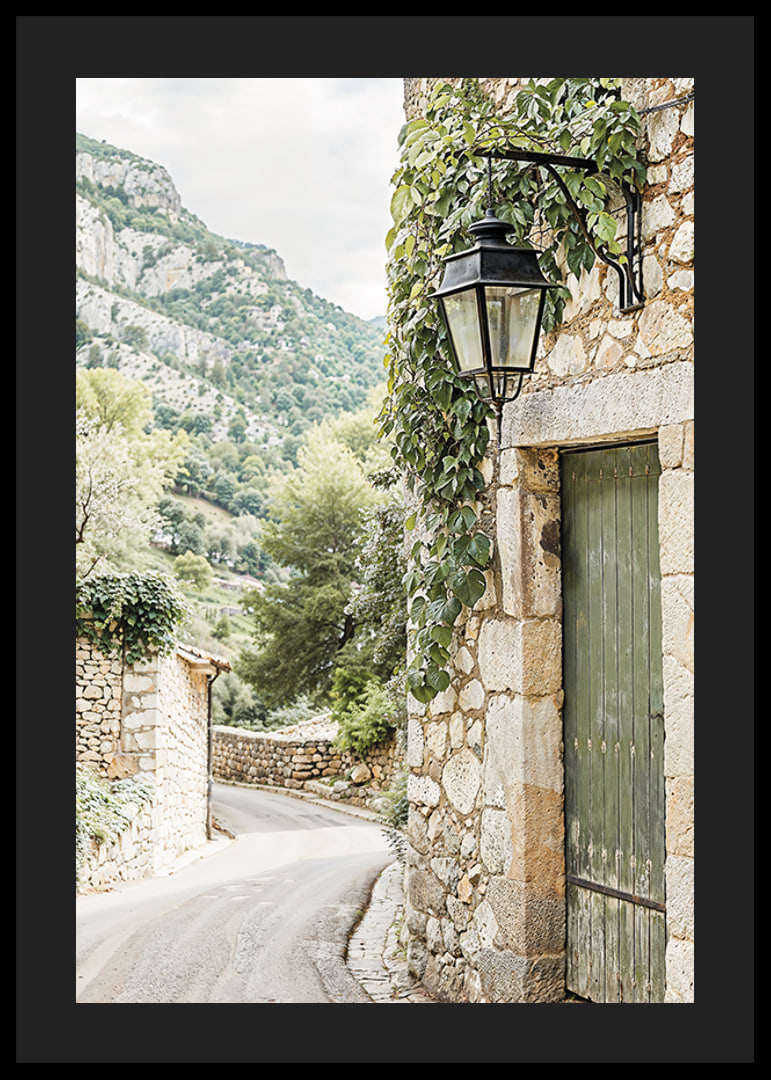 Poster with a beautiful mountain village-12