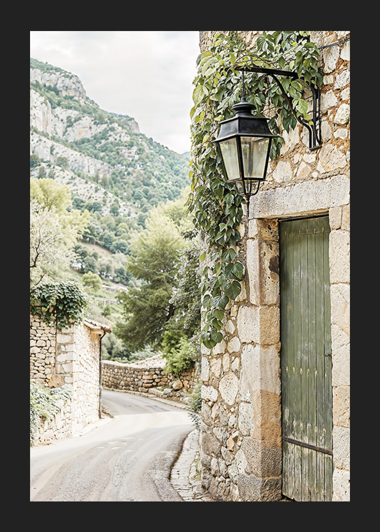 Poster with a beautiful mountain village-12