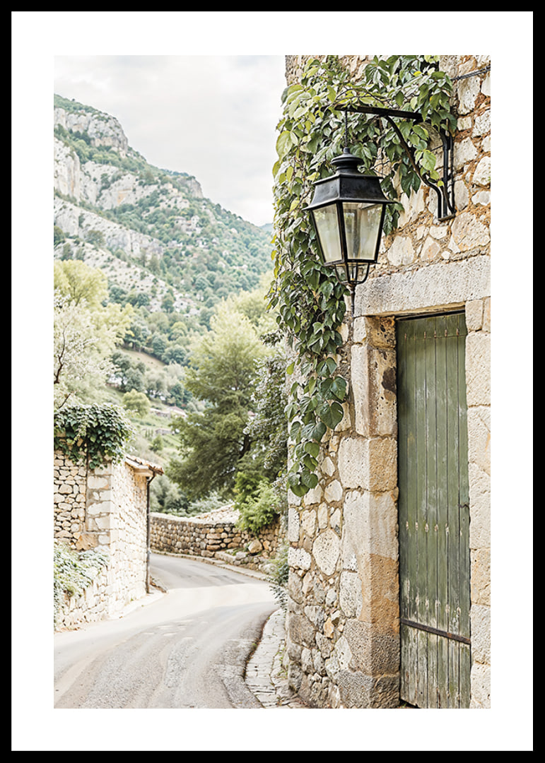 Poster with a beautiful mountain village-12