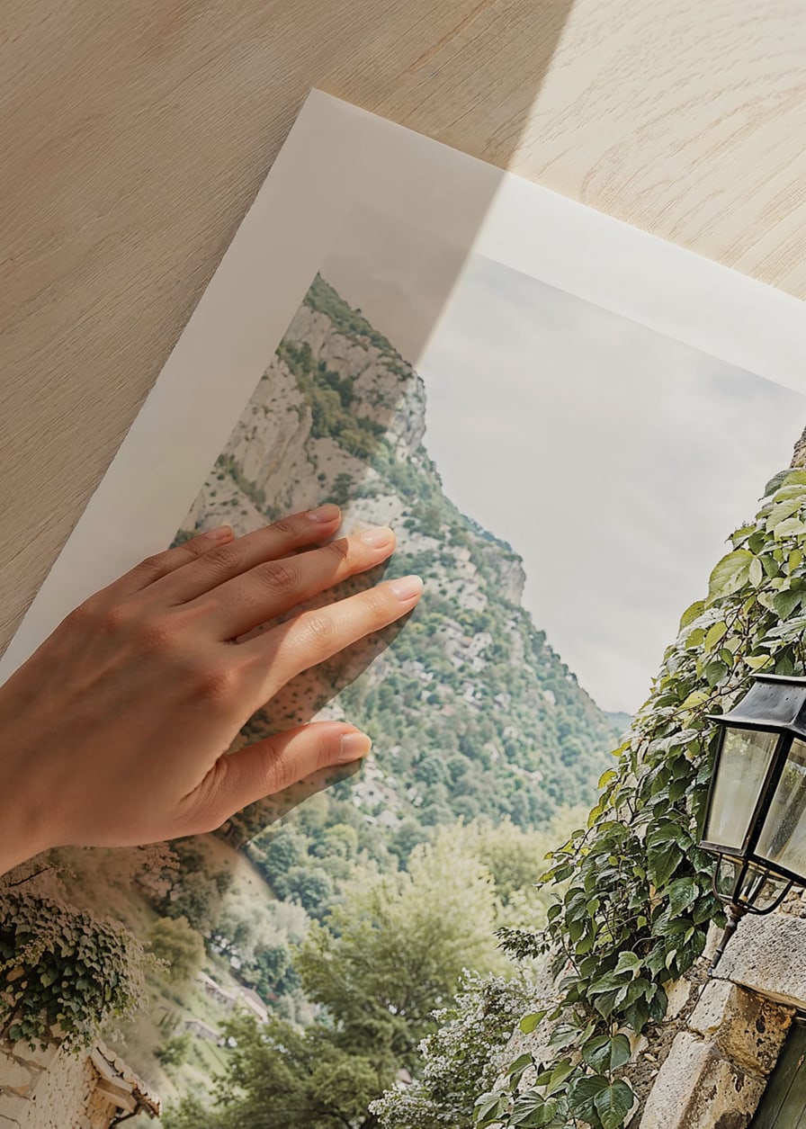 Poster with a beautiful mountain village-12