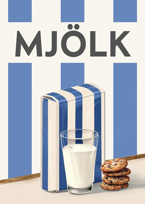 Lättmjölk Blå Poster-12