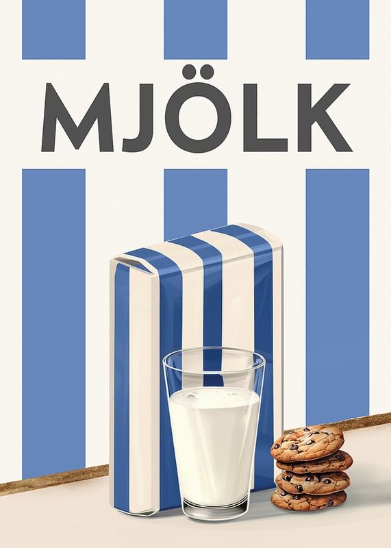 Lättmjölk Blå Poster-12