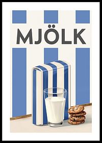 Lättmjölk Blå Poster-0