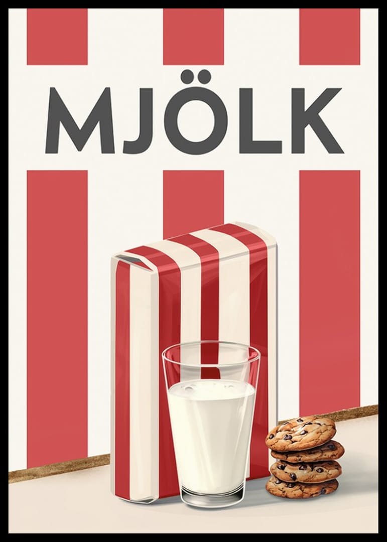 Mjölk Röd Poster | Texttavlor | Gallerix.se