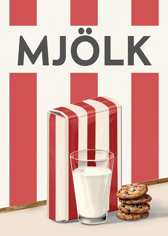 Mjölk Röd Poster | Texttavlor | Gallerix.se