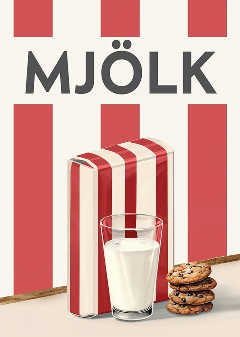 Mjölk Röd Poster | Texttavlor | Gallerix.se