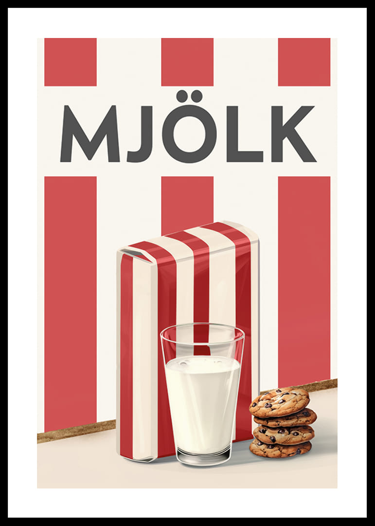 Mjölk Röd Poster | Texttavlor | Gallerix.se