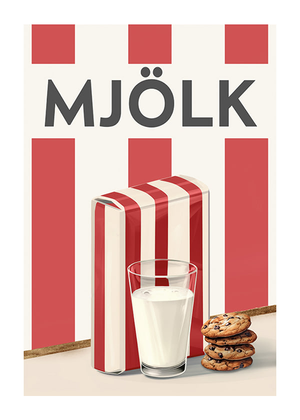 Poster Mjölk Röd