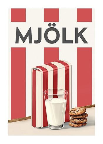 Poster Mjölk Röd