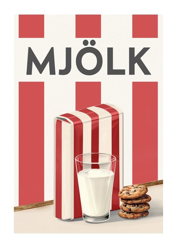Poster Mjölk Röd