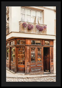 Poster of a quaint restaurant on a cobbled street-4