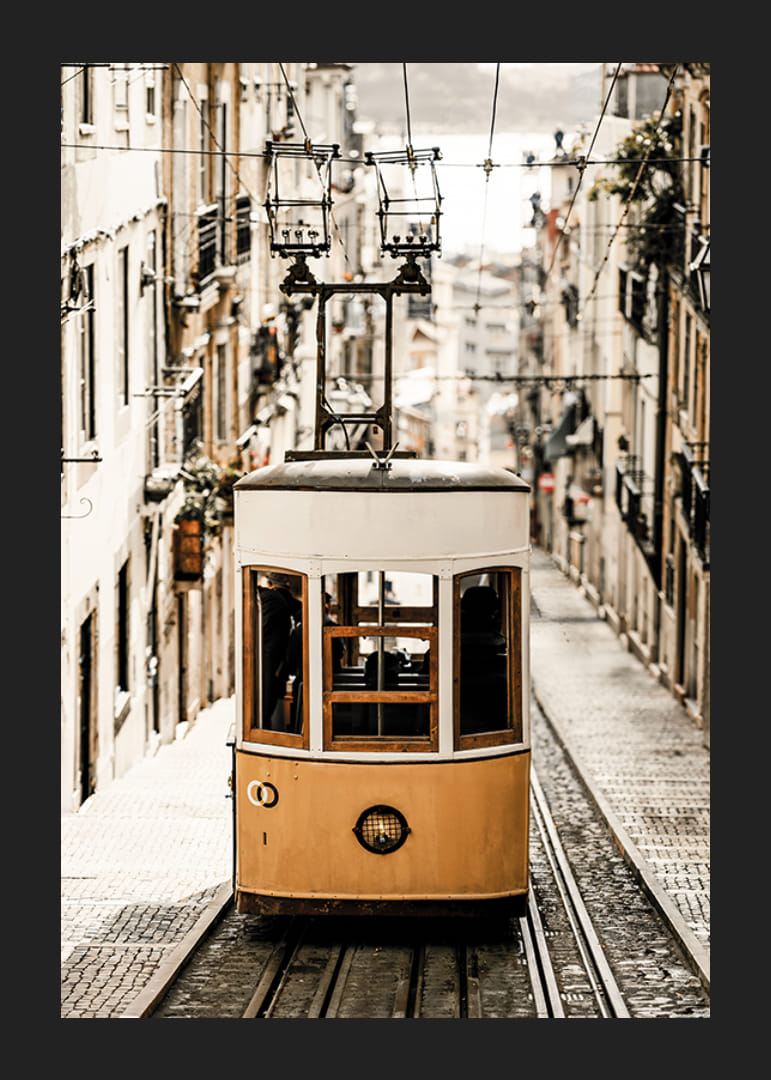 Affiche met een tram in Lissabon-12