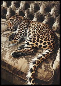Affisch med en leopard i en soffa-6