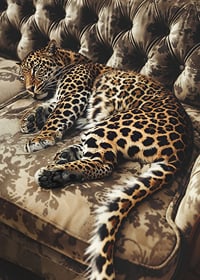 Affisch med en leopard i en soffa-7