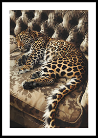 Affisch med en leopard i en soffa-0