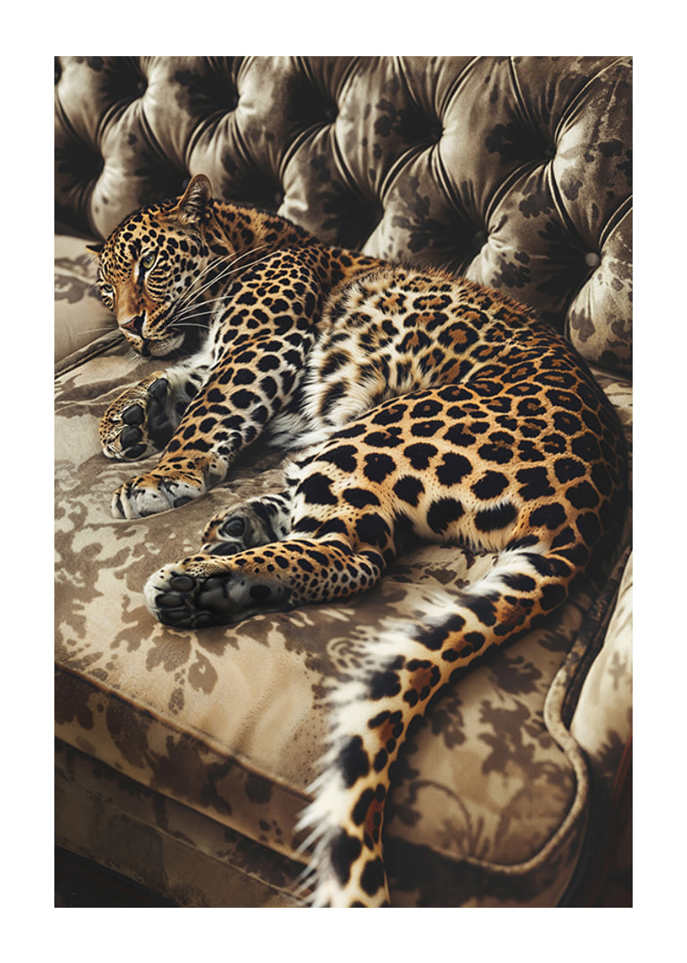 Affisch med en leopard i en soffa-12