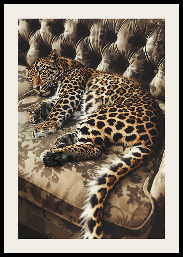 Affisch med en leopard i en soffa-12