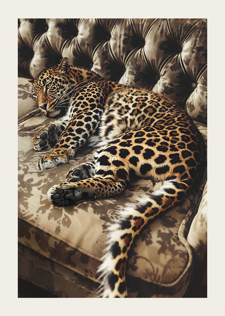 Affisch med en leopard i en soffa-12