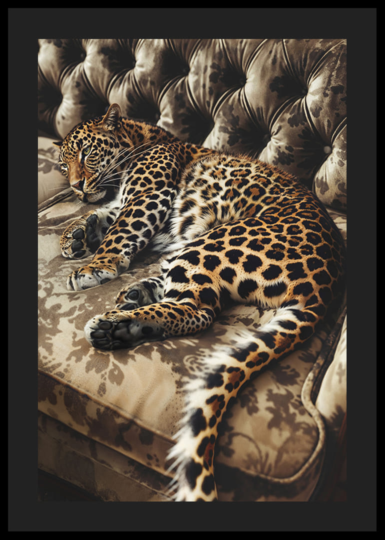 Poster with a leopard on a couch-12