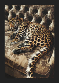 Poster with a leopard on a couch-5