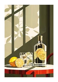 Poster cu o ilustrație elegantă a unei băuturi cu lămâi-1