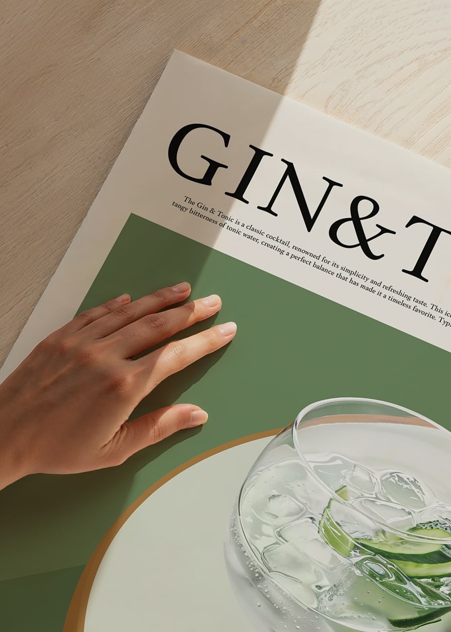 Poster celebrating the classic Gin & Tonic cocktail-12