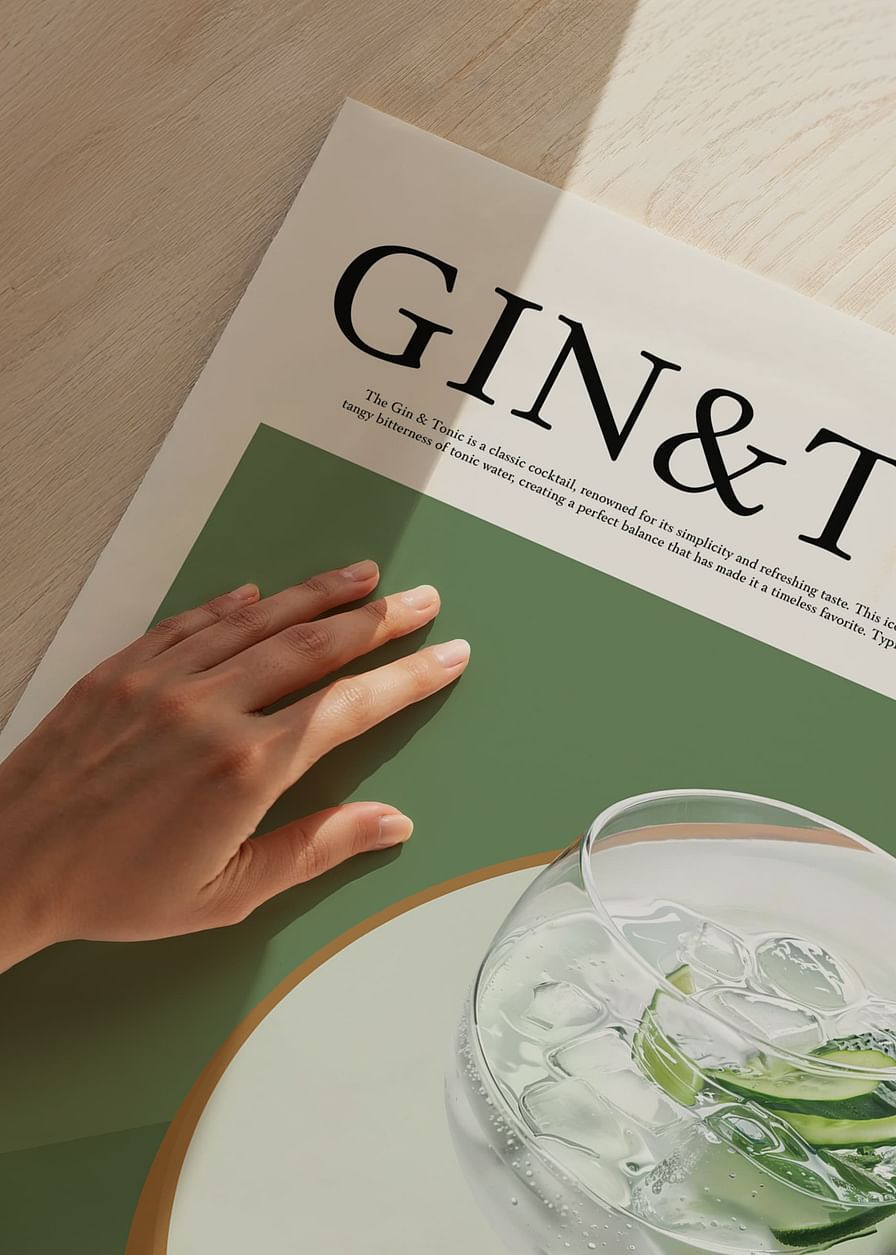 Afiș care sărbătorește clasicul cocktail Gin & Tonic-12