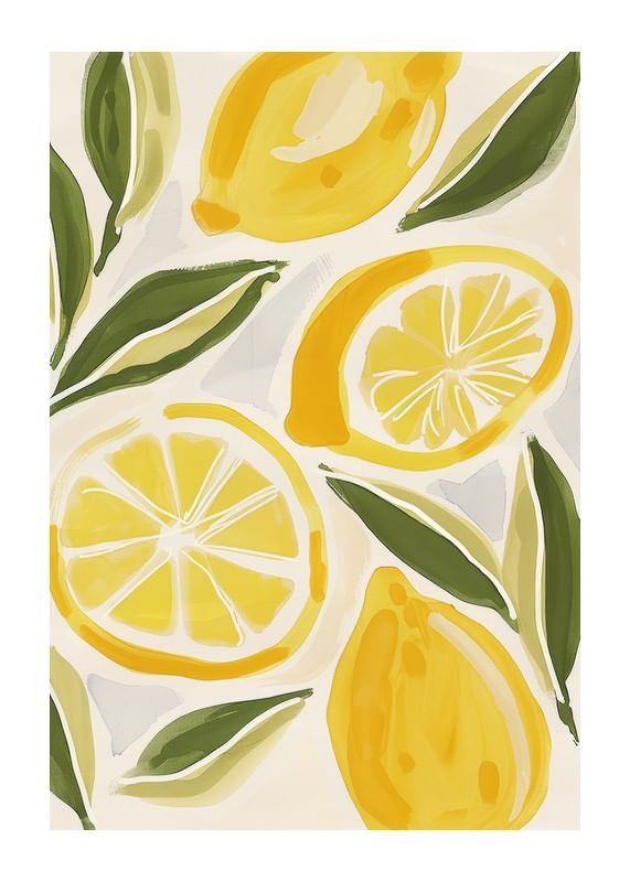 Poster Limone Aquarell