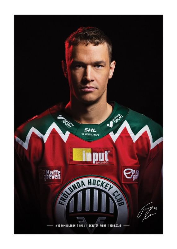 Poster Tom Nilsson #43 Frölunda HC 2024/2025