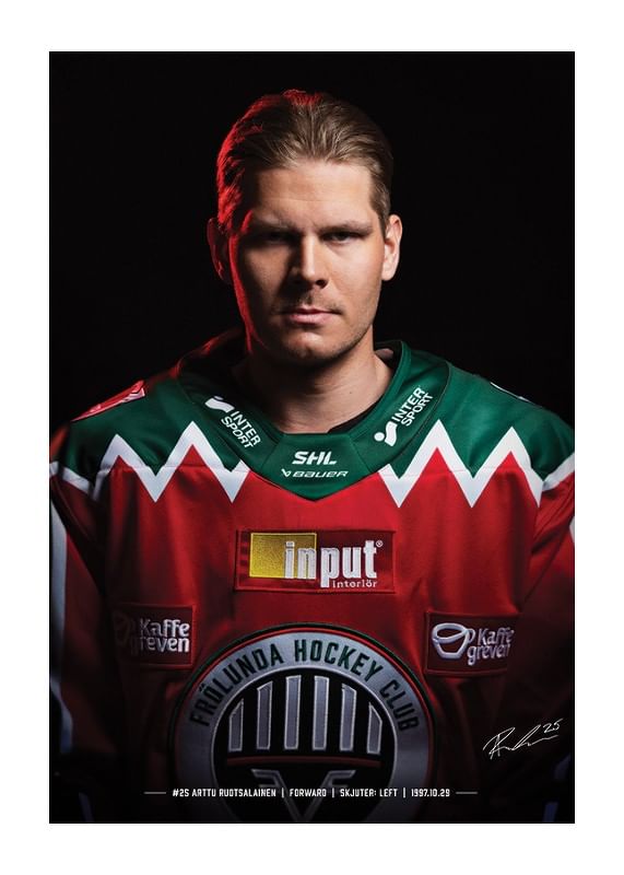 Poster Arttu Ruotsalainen #25 Frölunda HC 2024/2025
