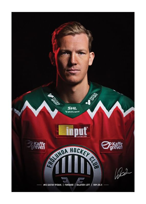 Poster Gustav Rydahl #15 Frölunda HC 2024/2025