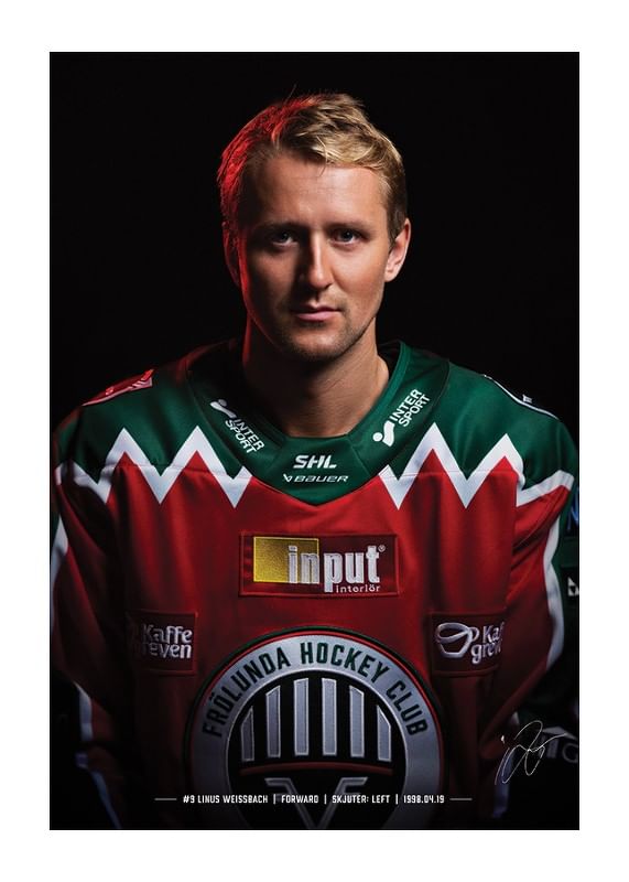 Poster Linus Weissbach #9 Frölunda HC 2024/2025