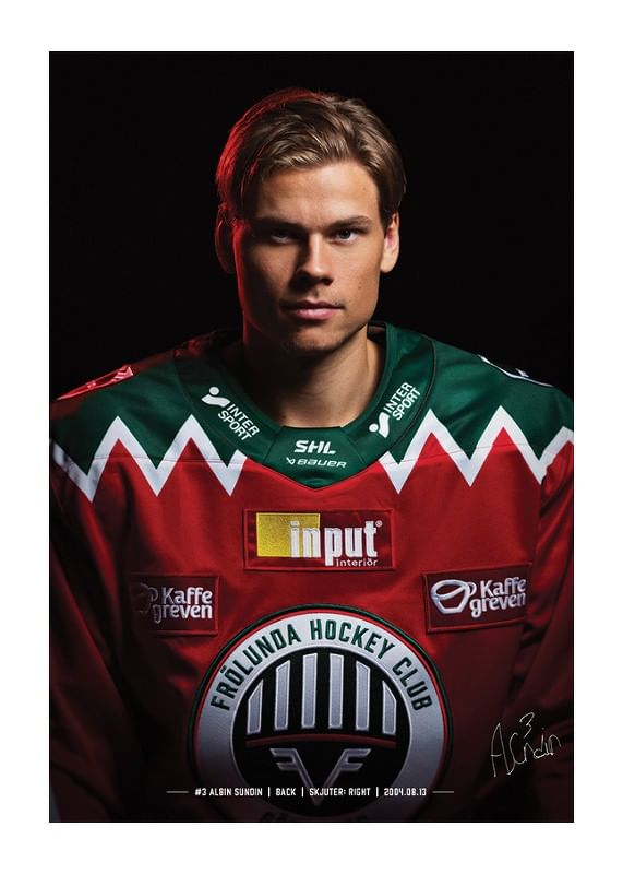 Poster Albin Sundin #3 Frölunda HC 2024/2025
