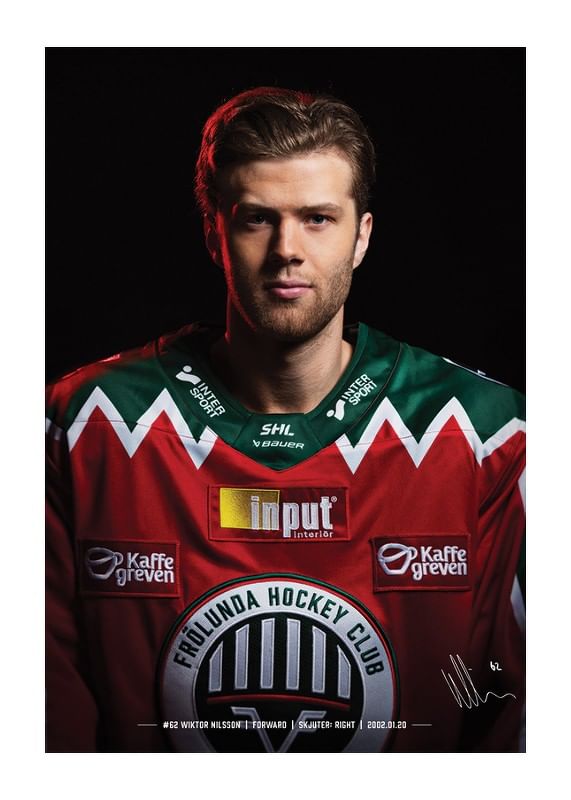 Poster Wiktor Nilsson #62 Frölunda HC 2024/2025