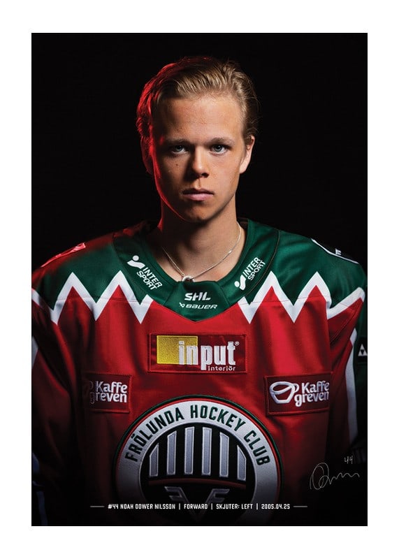 Poster Noah Dower Nilsson #44 Frölunda HC 2024/2025
