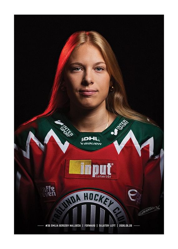Poster Emilia Bergeby Hallbeck #36 Frölunda HC 2024/2025