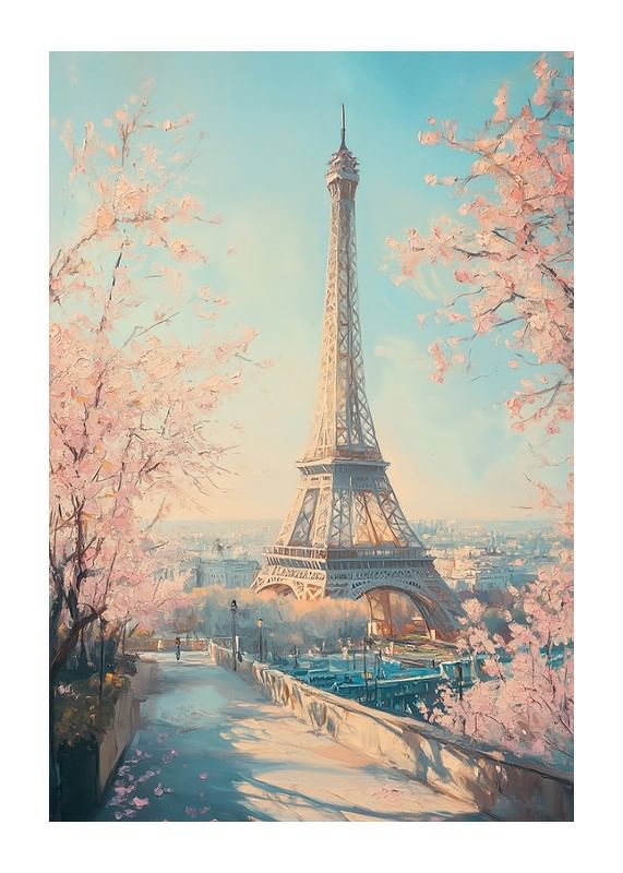 Poster Blossoms By The Eiffel Tower